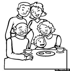 236x240 Family With Grandparents Clipart Black And White Clipartsgram