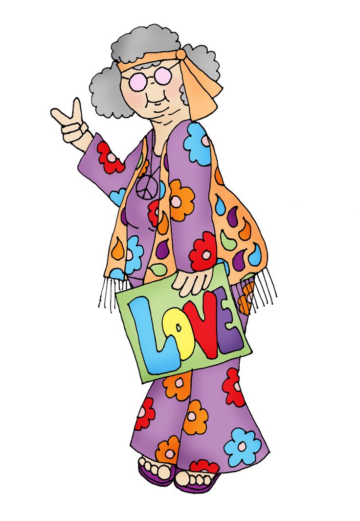 736x1063 Hippie Grandparents Day Clipart