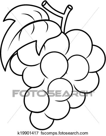 364x470 Clip Art Of Grape Coloring Page K19901417