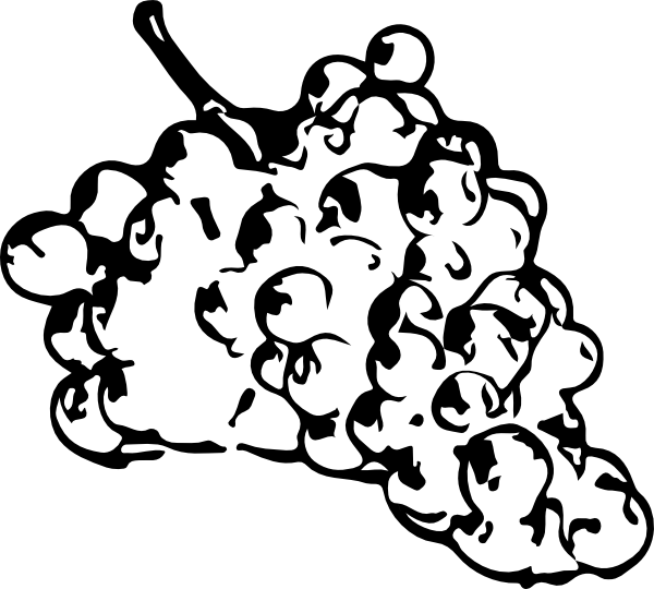 600x540 Grapes Black And White Clip Art