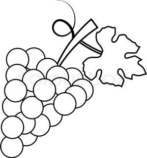 299x320 Grapes Sign Illustration. Vector. Black Dotted Icon On White