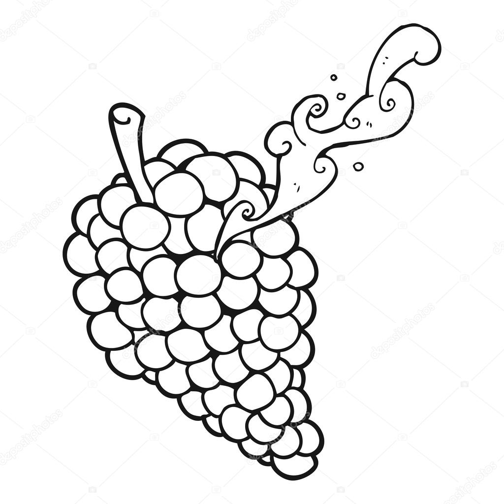 1024x1024 Black And White Cartoon Grapes Stock Vector Lineartestpilot