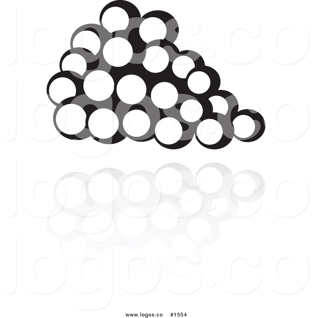 1024x1044 Royalty Free Vector Black And White Grapes And Reflection Logo By