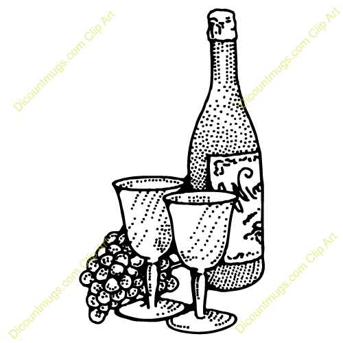 500x500 With Bottle And Glass Grapes Clipart, Explore Pictures