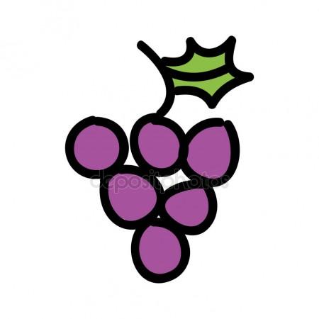 450x450 Grapes Fresh Fruit Drawing Icon Stock Vector Yupiramos
