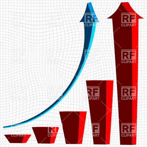 480x480 Growing Symbolic Bar Graph Royalty Free Vector Clip Art Image