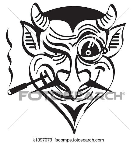 450x470 Clip Art Of Devil Satan Evil Clip Art Graphic K1397079