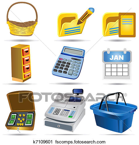 450x470 Clipart Of Accounting Icons Set 2 K7109601