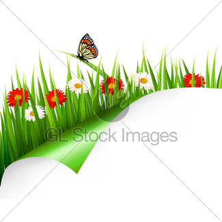 325x325 Spring Background With Sky, Flowers, Grass Gl Stock Images