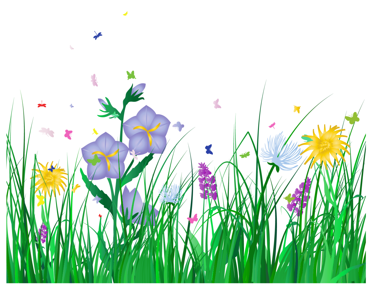 1200x926 Transparent Grass And Flowers Clipart, Flower Clip Art