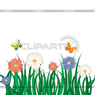 400x400 Clipart Grass And Flowers