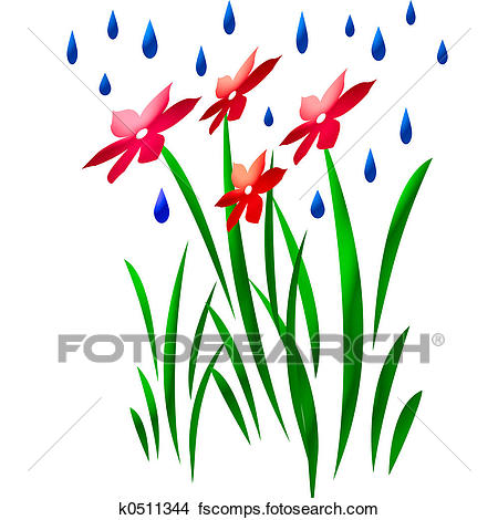 450x470 Drawings Of Rain On Flowers K0511344