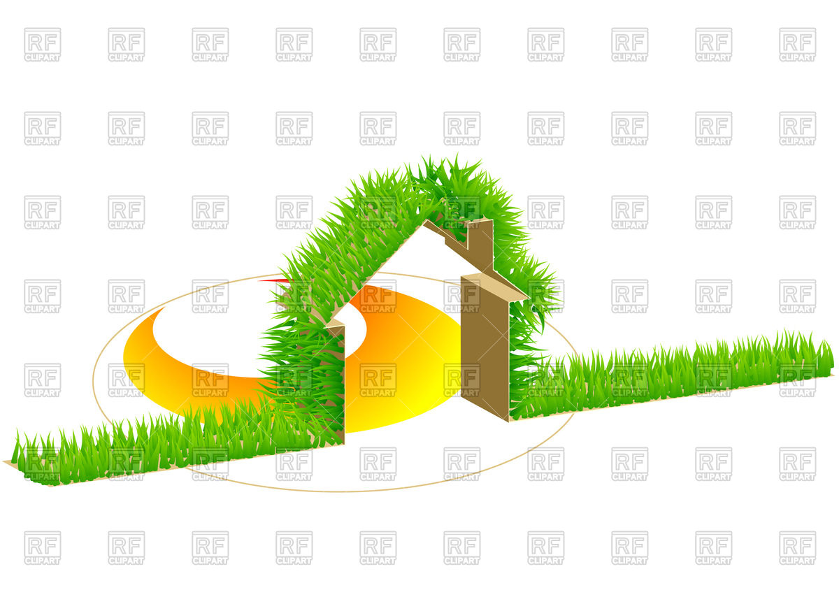 1200x844 Home And Green Grass Background Royalty Free Vector Clip Art Image