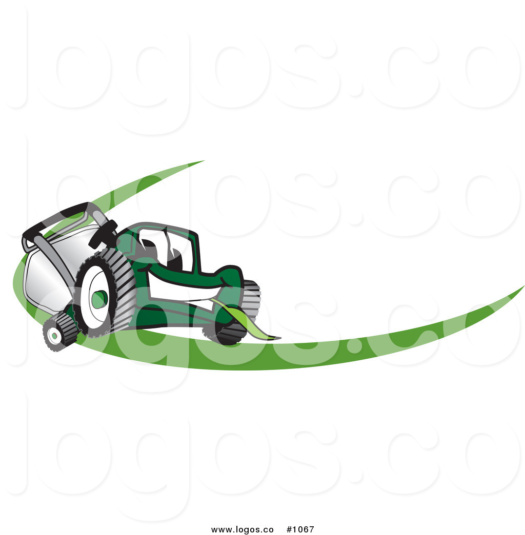 1024x1044 Royalty Free Cartoon Vector Logo Of A Green Lawn Mower Mascot