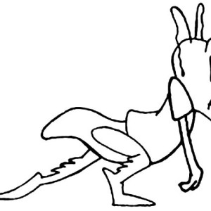 300x300 Cute Little Grasshopper Coloring Page Cute Little Grasshopper