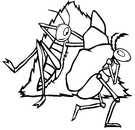 550x529 Ant And Grasshopper Coloring Pages Kids Coloring Pages