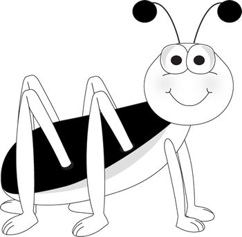 350x343 Clip Art Black And White Grasshopper