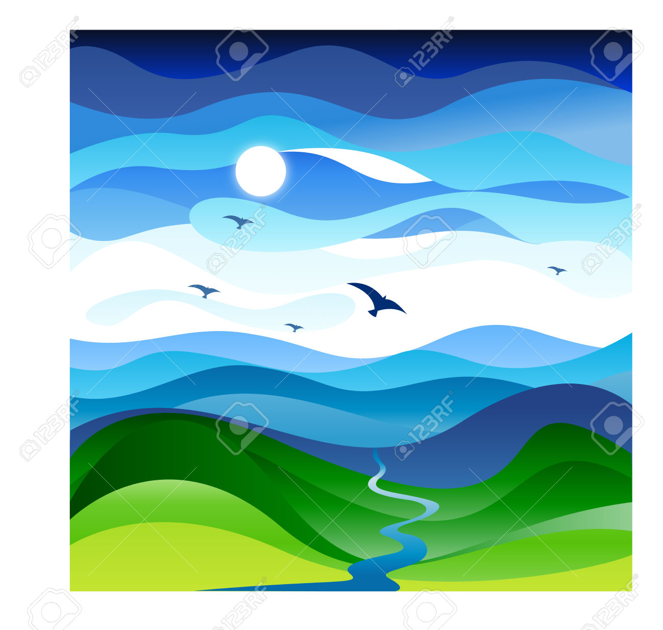 1300x1237 River Clipart Sky