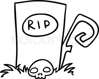 320x254 Halloween Grave Doodle , Vector Illustration On A White Background