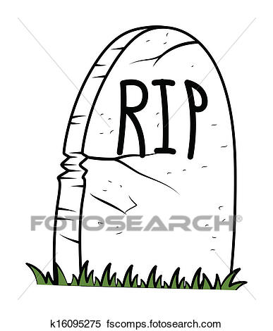 387x470 Clipart Of Halloween Gravestone Vector K16095275