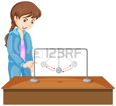 450x411 Girl Experiment With Gravity Ball Illustration Royalty Free