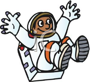 300x273 African American Astronaut Jumping In Zero Gravity