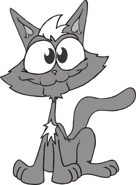 438x593 Gray Cartoon Cat Clip Art