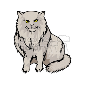 300x300 Royalty Free Gray Persian Cat With Green Eyes 130991 Vector Clip