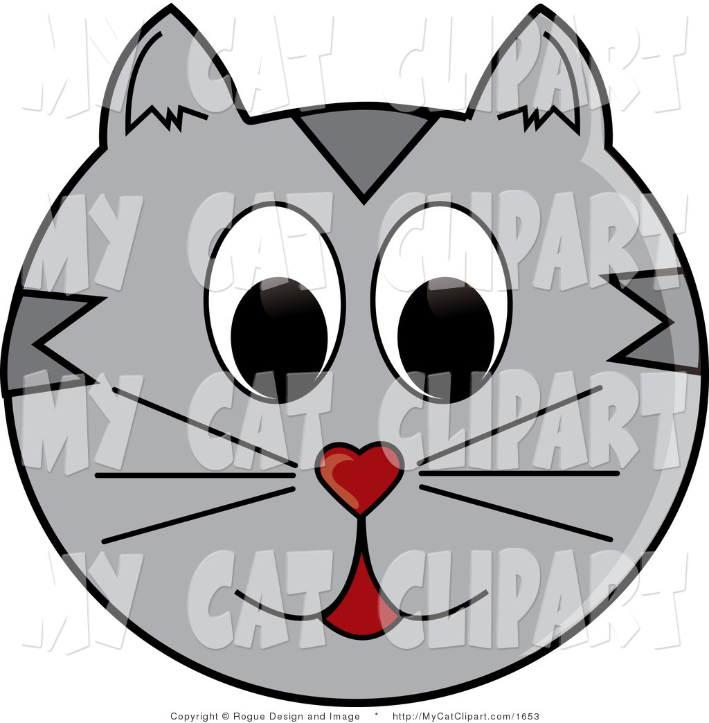 1024x1044 Vector Clip Art Of A Gray Tabby Cat Face By Pams Clipart