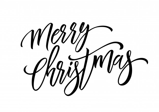 626x443 Merry Christmas Lettering With Swirls Vector Free Download