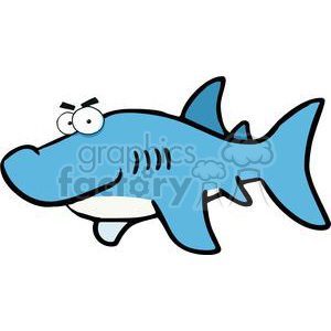 300x300 Royalty Free Cartoon Great White Shark 379994 Vector Clip Art