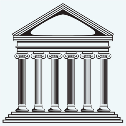 413x416 Greek Building Clipart