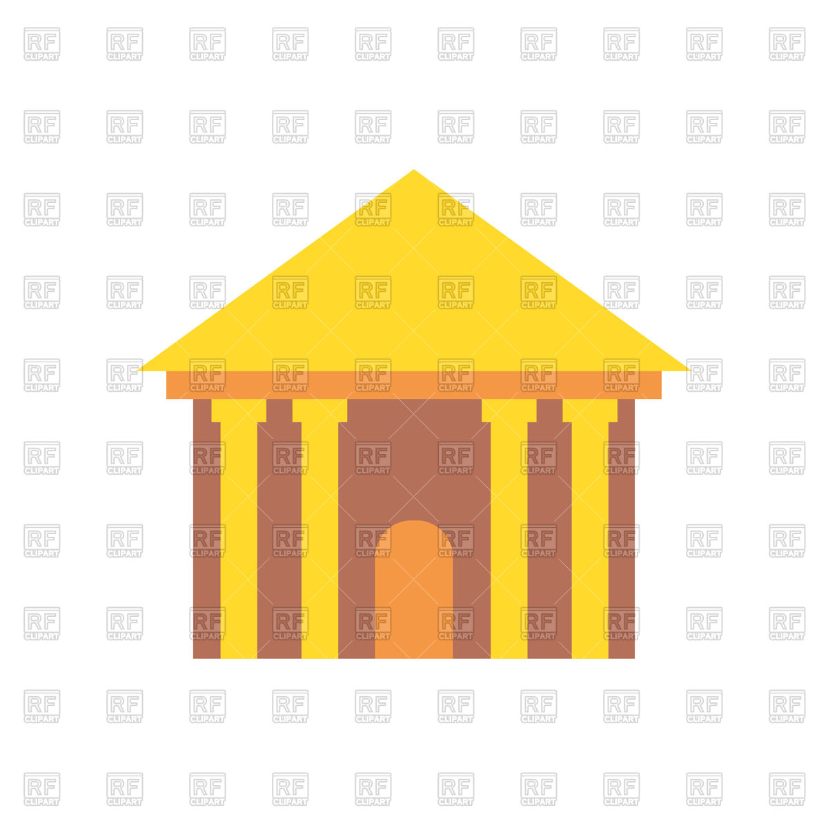 1200x1200 Greek Temple Isolated With Columns Royalty Free Vector Clip Art