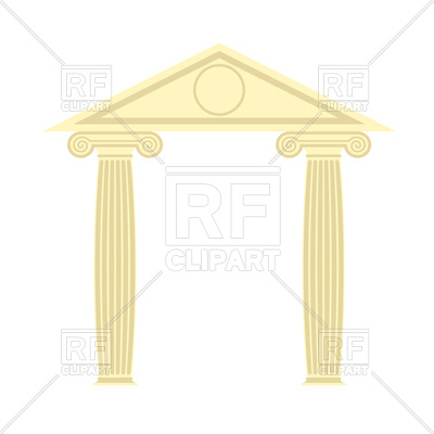 400x400 Two Column And Roof Royalty Free Vector Clip Art Image