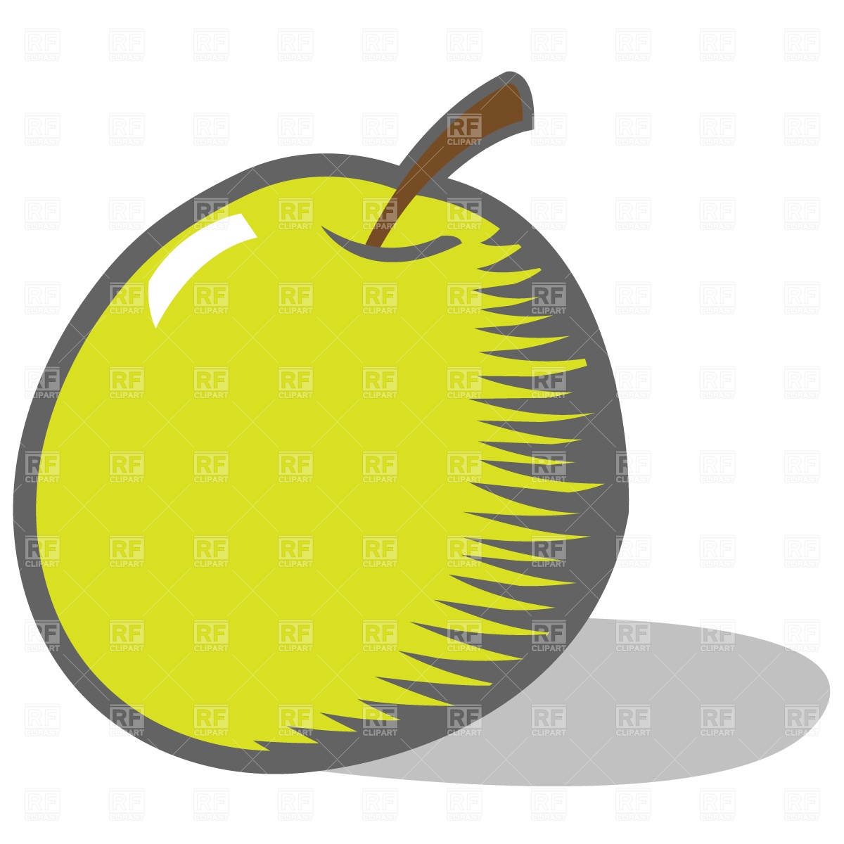 1200x1200 Cartoon Green Apple Royalty Free Vector Clip Art Image