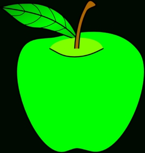 285x300 Green Apple Clipart Letters Example