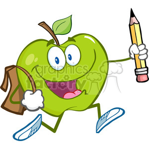 300x300 Royalty Free 5803 Royalty Free Clip Art Happy Green Apple