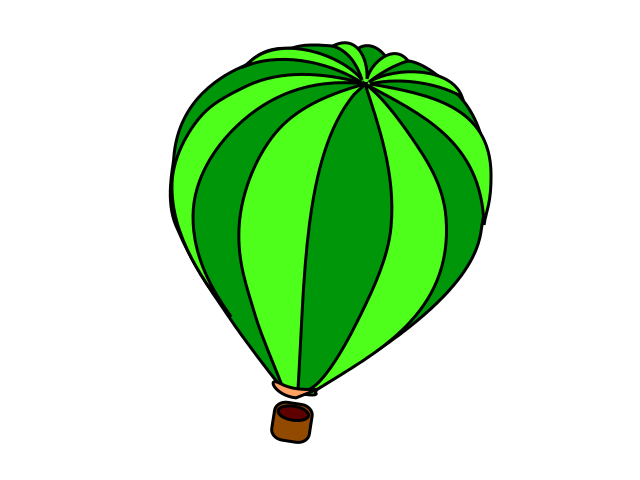 640x480 Green Clipart Hot Air Balloon