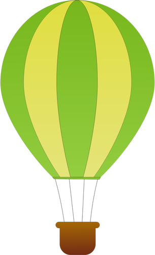 305x500 Horizontal Green And White Stripes Hot Air Balloon Vector Clip Art