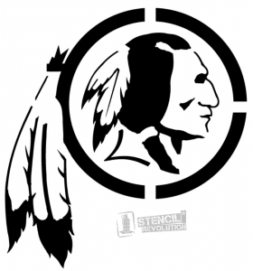 280x300 Washington Redskins Stencil Glass Etching