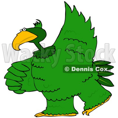 400x400 Free (Rf) Clipart Illustration Of A Large Green Bird Dancing