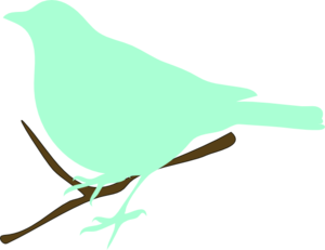 300x231 Green Bird On Twig Clip Art