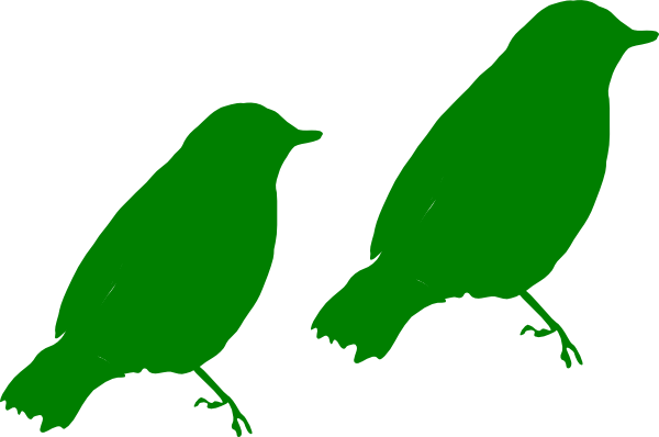 600x398 Green Birds Clip Art