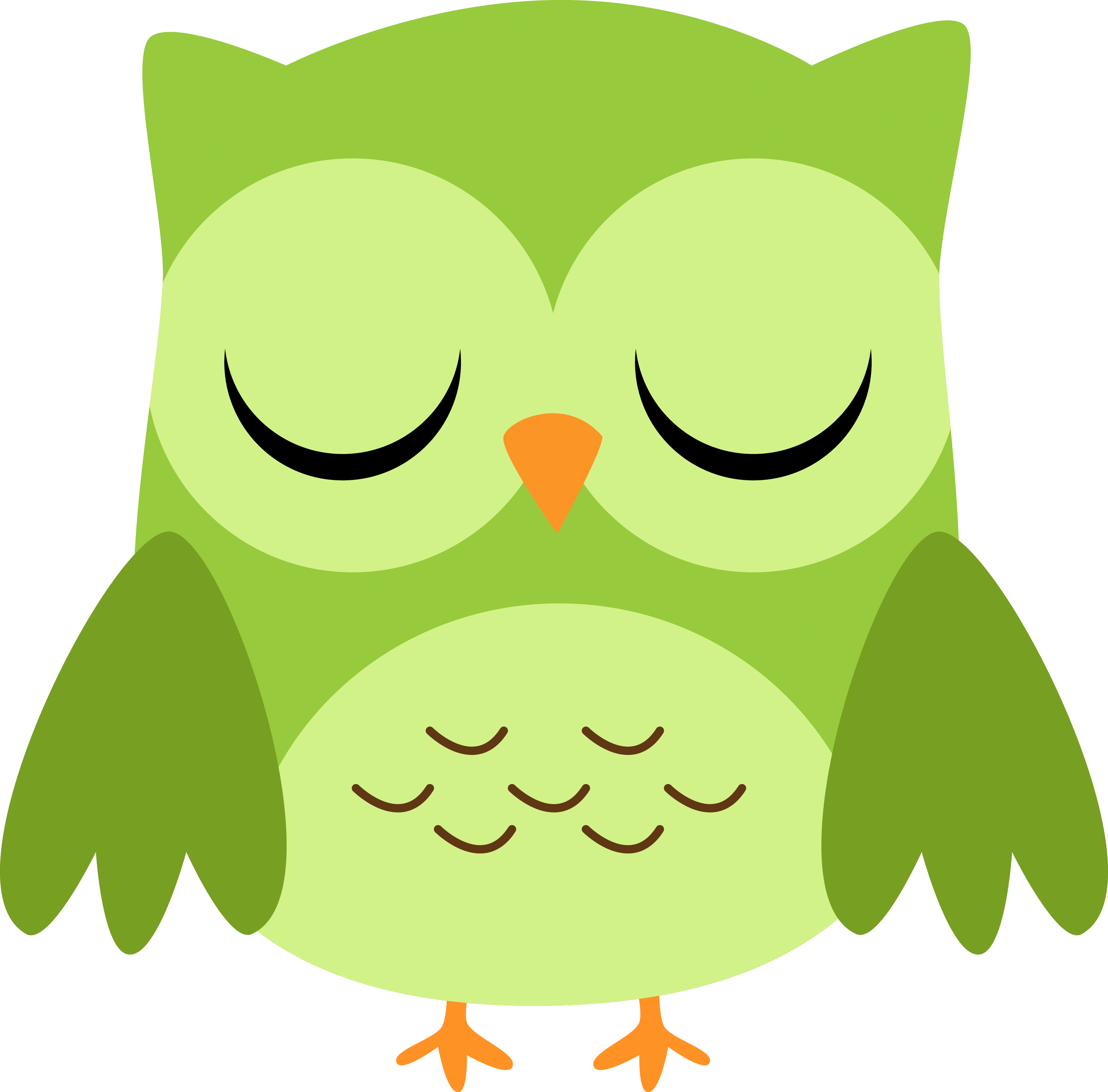 3000x2958 Green Owl Cliparts 217892