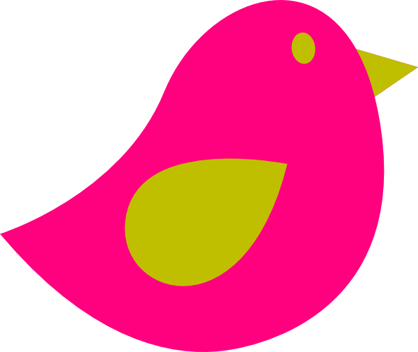 600x505 Pink And Green Bird Clip Art