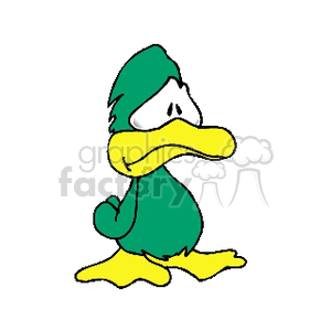 300x300 Royalty Free Depressed Looking Green Duck 130165 Vector Clip Art