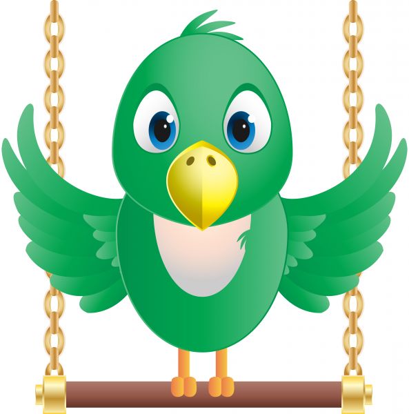 593x600 Vector Image Of A Green Bird.