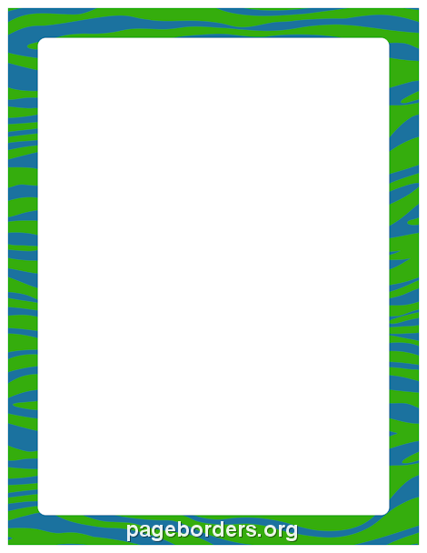 470x608 Blue Green Zebra Print Border Clip Art, Page Border,