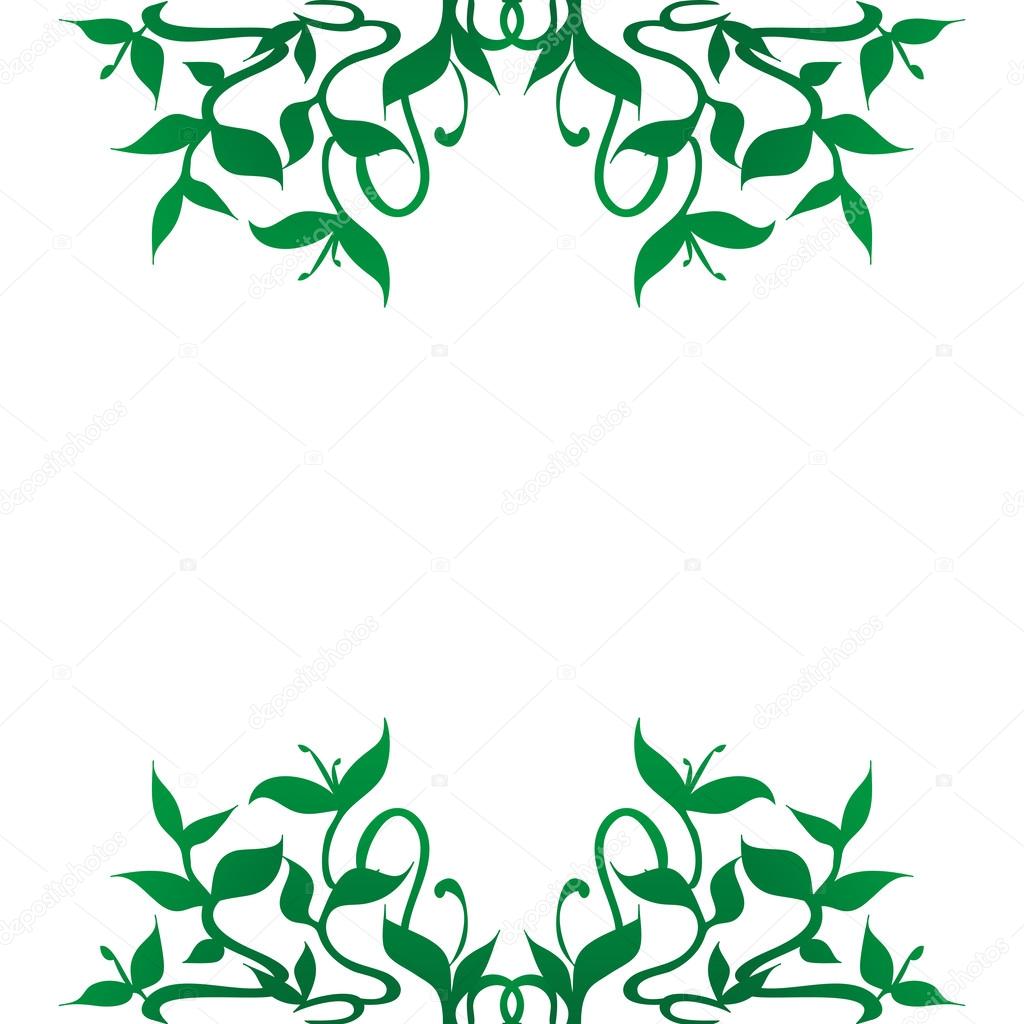 1024x1024 Flourishing Green Plant Decoration For Frame Border Stock Vector
