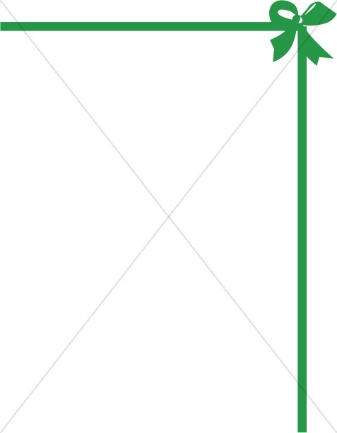 477x612 Green Ribbon Corner With Tied Bow Winter Borders